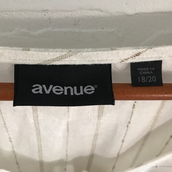 Linen Tunic/shirt Off-White gold Lagenlook Vacation Bali sz 18/20 (1X) - Picture 4 of 7